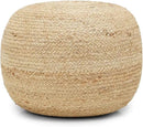 REDEARTH · Jute Circular Pouf Ottoman - Braided Pouffe Accent Sitting Round Footrest for Living Room, Bedroom, Nursery, kidsroom, Patio, Gym; 100% Jute Set of 2 (19.5"x19.5"x14"; Jute Natural) by CozyNest Decor