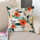 TSSOHU Flower and Hummingbird Pillow Cover Cotton Linen Spring Red Flower Green Leaves Boho Decorative Pillow Covers Cushion Cover Home Decor Pillowcase for 18x18 Inch by CozyNest Decor