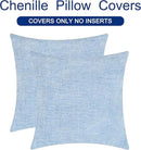 CaliTime Throw Pillow Covers Decorative 26 X 26 Inches Pack of 2 Cozy Chenille Cushion Cases for Couch Sofa Bed Living Room Home Baby Blue by CozyNest Decor