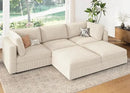 HONBAY Modular Sectional Sofa with Storage Corduroy U Shaped Sofa Modular Sectional Couches for Living Room,Beige by CozyNest Decor
