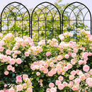 LZRS 4 Pack 71x20in Rustic Iron Arch Decoration Garden Trellis with Black Metal Coating – Perfect for Supporting Climbing Plants Outdoor, Roses, Vines, Flowers, and Vegetables. by GreenHaven Gardens