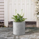 Kante 9.8" Dia Round Concrete Planter, Modern Style Large Cylindrical Plant Pot with Drainage Hole and Rubber Plug for Indoor Outdoor Patio, Natural Concrete by GreenHaven Gardens
