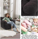 Recaceik Bean Bag Chairs, Tufted Soft Stuffed Bean Bag Chair with Filler, Fluffy Lazy Sofa, Imperial Lounger Giant Bean Bag Chair for Bedroom, Living Room, Dark Black by CozyNest Decor