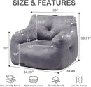 Hobestluk Bean Bag Chair for Adult Small Bean Bag Chairs with Arms Furry Beanbag Chair with Foam Filler Stuffed Bean Bag Sofa for Reading in Bedroom Living Room and Dorms(Grey) by CozyNest Decor