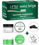 HM - Smile Kriya Ayurvedic Toothpowder Duo (Pack of 2) | Whitens Teeth Naturally, Remineralizes Enamel, Strengthens Gums & Freshens Breath | Activated Charcoal & NanoHydroxyapatite | 1.76 oz X 2 by CozyNest Decor