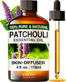 Kukka Patchouli Essential Oil for Skin & Diffuser - 4 Fl Oz - 100% Pure Natural Patchouli Oil, Captivating Scent for Body Perfumes, Aromatherapy & Soap Making Scent DIY by CozyNest Decor