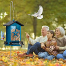 Squirrel Proof Bird Feeder for Outdoors Hanging, Metal Wild Bird Seed Feeder with Bilateral Weight-Activated Perches, 5LB Large Capacity Wild Bird Feeders for Outside Finch, Cardinal, Blue Jay by GreenHaven Gardens