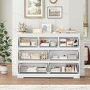Dresser for Bedroom, Modern White Dresser, Wood Chest of Drawers Nursery Dressers, with Storage, 7 Drawer Double with Handle Free, Large Storage Organizer for Living Room,White by TinyTreasures Baby Boutique
