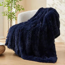 GONAAP Fuzzy Faux Fur Throw Blanket Dark Navy Super Soft Cozy Plush Fuzzy Shaggy Blanket for Couch Sofa Bed (Dark Navy, Throw(50"x60")) by CozyNest Decor