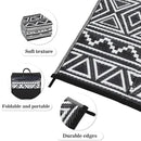 GAOMON Reversible Outdoor Rug 9'x18' Waterproof Plastic Straw Rug, Patio Rug, Large Modern Area Rug Carpet, Indoor Outdoor Rugs for Camping, Porch, Deck, Balcony, Backyard, Black/White(Bohemia) by CozyNest Decor