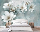 WFBHUA-Green Floral Wallpaper Mural Modern Large 3D Art Flower Wallpaper for Living Room Bedroom Bathroom Wall Mural(Not Peel and Stick) by CozyNest Decor