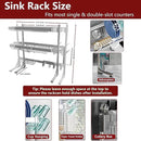 VNKZI Over Sink Dish Drying Rack, 3 Tier Full Stainless Steel Storage Adjustable Length (25.98'' to 36.61'') Kitchen Rack, Multifunctional Expandable Counter Organizer, Space Saver Dish Rack by CozyNest Decor