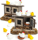 Nicunom 20Pcs Miniature Retro Wooden Chick Coop, Mini Family Chickens, Hen, Chick, Egg, Chicken Nest Ornament for Fairy Garden Accessories, Micro Landscape Lawn Decor by GreenHaven Gardens