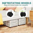 Under Bed Storage with Wheels-Large Bamboo Underbed storage Containers with Large Dust Bag Stackable Under the Bed Shoe Storage Bins for Clothes Books Bedding (2 Packs White, 23.62"L×16.54"W× 6.51"H) by CozyNest Decor