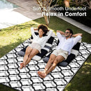 OLANLY Reversible Outdoor Rug 8x10 ft Clearance, Waterproof Outdoor Plastic Straw Rug with Interlacing Pattern, RV Mat for Patio, Camping, Balcony, Deck, Backyard, Black & White by CozyNest Decor