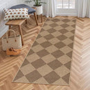 Lahome Checkered Easy Jute Runner Rug, 2x6 Kitchen Mats for Floor Non Slip Washable Entryway Runner, Checkerboard Nature Indoor Outdoor Carpet for Hallway 6ft Entry by CozyNest Decor