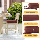 Outdoor Square Corner Seat Cushion, 18.5"x16"x3", Set of 4, Non Slip Seat Cushion Pads with Removable Cover for Patio Furniture, Garden Yard Lawn, Tan Dotted Red Base by GreenHaven Gardens