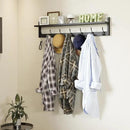 BAMEOS 35 Inch Wall Hooks With Shelf - Entryway Hanging Wood Coat Rack With 7 Dual Hooks for Bathroom, Living Room, Bedroom (Black) by CozyNest Decor