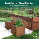 Corten Steel Planter Box Metal Outdoor Large Rectangular Rustic Durable Antique Detached for Commercial Residential Patio Deck and Backyard 17" x 17" x 18" by CozyNest Decor