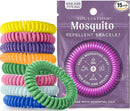 15 Pack Mosquito Repellent Bracelets, DEET-Free for Kids & Adults, Individually Wrapped Bands by TinyTreasures Baby Boutique
