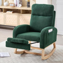 NIOIIKIT Oversized Nursery Rocking Chair, Teddy Upholstered Glider Chair with Footrest, Large Glider Rocker with Side Pocket, Rocking Accent Chair, Glider Recliner for Living Room (Green Teddy) by TinyTreasures Baby Boutique