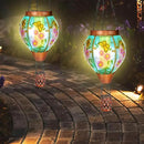 2 Pack Solar Hot Air Balloon Lantern with Flame， Butterfly Glass Outdoor Solar Lanterns for Outside Hanging Farmhouse Patio Pathway Decor, Butterfly Gifts for Women Grandma Mom - Butterfly by GreenHaven Gardens