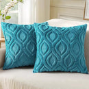 decorUhome Fall Throw Pillow Covers 26x26 Inch Set of 2, Soft Plush Decorative Faux Fur Teal Solid Couch Pillow Covers, Accent Farmhouse Neutral Square Euro Pillow Cases for Sofa Bed Living Room by CozyNest Decor