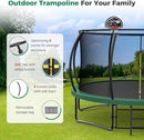 Tatub Large Trampolines Outdoor 10 12 14 15 16FT for Kids and Adults,Outdoor Recreational Pumpkin Trampolines with Curved Poles and Safety Enclosure Net, Basketball Hoop, Ladder by TinyTreasures Baby Boutique