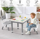 Kids Table and 2 Chairs Set, Height Adjustable (17.7"-26.1") Toddler Table and Chair Set, Multi-Activity Table with Graffiti Desktop, Children’s Table and Chairs for Classroom, Home & Daycare by CozyNest Decor