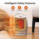 Comfort Zone Oscillating Indoor Space Heater, Portable, Ceramic, Electric, Energy-Efficient, Adjustable Thermostat, Tip-Over Switch, Overheat Protection, Ideal for Home, Bedroom, Office, 1500W, CZ449E by CozyNest Decor
