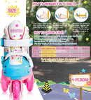 Adjustable Roller Skates for Kids Girls Ladies with Light Up Flash LED Wheels(Age 3-9),Three-Point Type Balance,Gift Box Packing for Toddlers,Children by TinyTreasures Baby Boutique