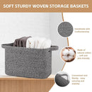 OIAHOMY Storage Basket, Woven Baskets for Storage, Cotton Rope Basket for toys,Towel Baskets for Bathroom - Pack of 3, Black by TinyTreasures Baby Boutique