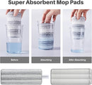 JOYMOOP Flat Mop Pads, Microfiber Mop Cleaning Pads, Washable Pads, Pads Replacement for Flat Mop or Mop Bucket Set, Pack of 4 Refills 13inch - Stripe