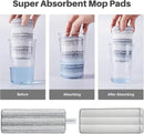 JOYMOOP Flat Mop Pads, Microfiber Mop Cleaning Pads, Washable Pads, Pads Replacement for JOYMOOP Flat Mop or Mop Bucket Set, Pack of 50 Refills 13inch - Grey and Stripe by CozyNest Decor