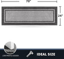 PURRUGS Dirt Trapping Door Mat 24" x 70", Non-Slip/Skid Machine Washable Entryway Rug, Shoes Scraper, Area Rug, Super Absorbent Welcome Mat for Muddy Wet Shoes and Paws, Light Grey & Dark Grey by CozyNest Decor
