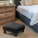 Joveco Small Footstool Ottoman, PU Leather Square Upholstered Footrest with Plastic Legs, Under Desk Foot Stools for Living Room Bedroom Office, Black by CozyNest Decor