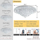 Crystal Chandeliers Modern LED Dimmable Flush Mount Ceiling Chandeliers for Living Room High Ceiling Entrance Foyer Bedroom Dining Room by CozyNest Decor
