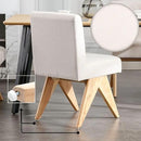 Mid Century Modern Farmhouse Dining Chairs Set of 6, Upholstered Armless Kitchen Chairs with Back and Wooden Legs, Linen Beige by CozyNest Decor
