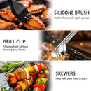 Pleafind Grill Basket Set - 8 PCS, Portable BBQ Grilling Basket with Removable Handle, Stainless Steel Grill Baskets for Outdoor Grill, Includes Silicon Brush, Steel Clip and 4 Skewers by GreenHaven Gardens