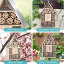 Wooden Mason Insect Bee Butterfly House,Insect Hotel,an Outdoor Hanging Bamboo Habitat for Bee Butterfly Ladybugs Live,Bee Box,Butterfly Habitat for Garden,9 x 15.7 x 2.5 Inch by GreenHaven Gardens