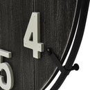 Large Old Town Farmhouse Wall Clock – 24 Inches Rustic Antique Wood with Metal Circle and Large Numerals, Silent Battery Operated Clock for Office, Kitchen, Bedroom, Living Room (Black) by CozyNest Decor