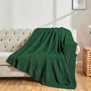 CozeCube Knit Throw Blanket, Green Checkered Throw for Couch, Soft Cozy Warm Knitted Blanket for Bed Sofa Living Room, 60"X80", Forest Green by CozyNest Decor