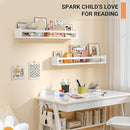 Heimlove Nursery Floating Shelves, White Nursery Book Shelves for Wall, 32 inch Wall Bookshelf for Kids Solid Wood Wall Mounted Shelves for Books,Toys and Decor Storage, Set of 3 by TinyTreasures Baby Boutique