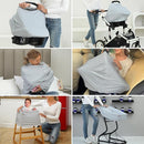 Breathable Car Seat Cover for Babies – Multi-Purpose Soft Rayon Nursing Cover for Breastfeeding, High Stretchy Infant Carseat Canopy, Stroller Cover (Smooth Rayon, Light Grey) by TinyTreasures Baby Boutique