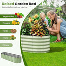 Oval 8x2x1.5 FT Galvanized Raised Garden Bed Kit, 31 in 1 Large Metal Planter Box for Outdoor Gardening, 18” Garden Bed for Vegetables Flower Herb(Sage Green) by GreenHaven Gardens