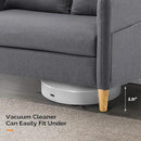 VINGLI 47" Small Couch, Dark Grey Linen Loveseat Sofa Mini Couch Mid Century Modern Decor Love Seat for Small Spaces Living Room, Bedroom, Play Room by CozyNest Decor