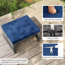 Tangkula 2 Pieces Patio PE Rattan Ottomans, Multipurpose Outdoor Footstool Footrest Additional Seating Side Table with Soft Zippered Cushions for Deck, Garden, and Yard (Navy Blue) by CozyNest Decor
