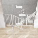 Comfy Cubs Baby Safety Gate with 3 Extensions - Adjustable 42" x 1.9" x 30" Q195 Steel Doorway Barrier - Powder-Coated Finish for Stairs and Doorways - Walk-Through Design Pet Gate - White by TinyTreasures Baby Boutique
