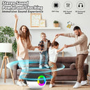 goopow Mini Karaoke Machine Speaker for Kids Adults, Portable Bluetooth Microphone Song Toys with LED Light, Best Chritmas Birthday Festival Gift for 3 4 5 6 7 8+ Year Old Girls Boys (Black-2 Mic) by TinyTreasures Baby Boutique