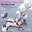 Vvinca Kids Toddlers Bike Helmet Adjustable for Ages 3-5-8 Years, Knee Pads and Elbow Pads Set Wrist Guard Sports Protective Gear Set for Roller Skate Bicycle Skateboard Scooter Girl Boy Birthday Gift by TinyTreasures Baby Boutique